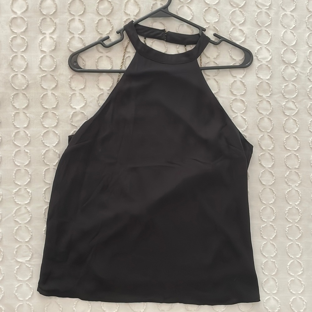 Black open back shirt